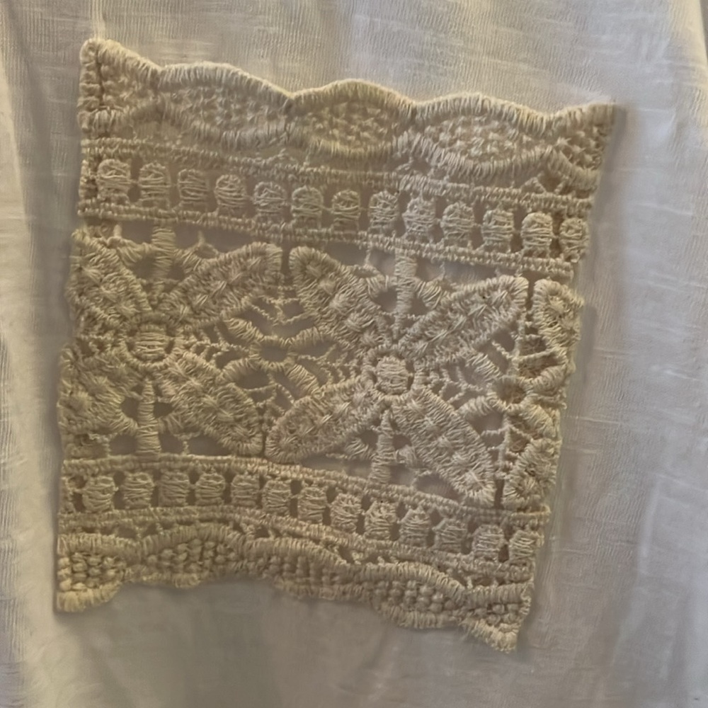 Plus size woman’s white T shirt with pocket. - Picture 2 of 6